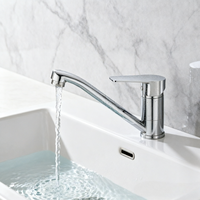 Robinet d'évier de cuisine principal en alliage de zinc de style minimaliste moderne avec noyau en céramique, idéal pour hôtels, appartements et villas