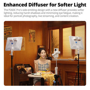 Panneau lumineux LED bicolore GODOX P260C PRO 2800-6500K, <span class=keywords><strong>lampe</strong></span> vidéo de studio à intensité variable pour la production vidéo et le vlogging - Product Image 3