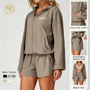 Conjunto de Sudadera <span class=keywords><strong>y</strong></span> Pantalones Deportivos de 2 Piezas, Estilo Urbano, Holgado, con Cierre, Transpirable, de Alta Calidad, para Mujer - Product Image 2
