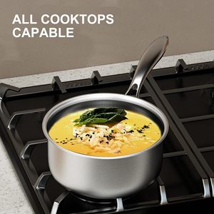 Casserole en acier inoxydable 3 plis avec couvercle, marmite à soupe de haute qualité, design moderne, ensemble d'ustensiles de cuisine - Product Image 4