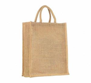 Sac fourre-tout réutilisable, écologique et naturel, sac en toile de jute personnalisé pour les courses, les courses quotidiennes, la plage et les voyages - Product Image 1