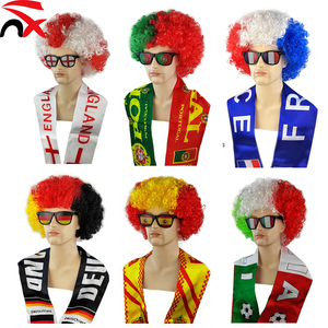 Wholesale Custom Logo Promotional Sport Events Fans Gift Football National Flag Wig Scarf and Sunglass Sets