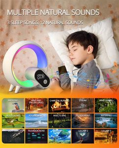 Lonvel alta calidad Original BT2301 App Control G-forma atmósfera LED noche luz BT altavoz música lámpara despertador luz inteligente - Product Image 6