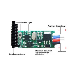 ZHengyi ZY-2324รีโมทคอนโทรลไร้สายขนาดเล็กระยะ100ม. 2ปุ่มรหัสการเรียนรู้ใช้ได้ DC3.6V แบตเตอรี่รถยนต์แบบเดี่ยว5V 12V 24V - Product Image 2
