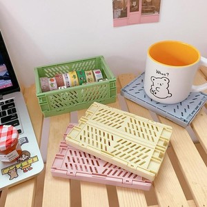 Mini Boîte de <span class=keywords><strong>Rangement</strong></span> Pliable en Plastique, Panier de <span class=keywords><strong>Rangement</strong></span> Cosmétique pour Bureau à Domicile - Product Image 2