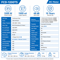 Broyeur de déchets certifié ETL CE CB, moteur BLDC 1200W, 48dB ultra silencieux, prix direct usine