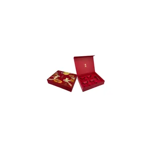 Luxuriöse magnetische rote Geschenkbox mit individuellem Logo große Packung Verpackungsbox aus Kartonpapier mit Kartoneinsatz