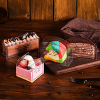 Transparente PET Mousse U-förmige dreieckige Schicht Kuchen Shims Back zubehör Paket für Kuchen dekorieren