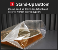 Sac souple transparent épais et durable avec bec verseur autoportant et embout d'aspiration, emballage composite CPP pour bière artisanale et jus de fruits