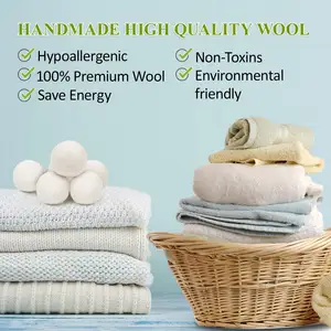 Alta Qualidade Hot Sale Products Novo nos EUA private label Organic Lã Secadora Bolas depilação lavanderia bola para Máquina de Lavar Roupa