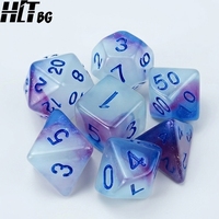 Ensemble de dés polyédriques en acrylique personnalisés de 7 pièces pour jeux de rôle sur table, jeux de rôle DND, fabrication OEM, vente en gros