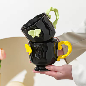 Personalized Design Three-Dimensional Butterfly Luxury Multi Color Food Safe Ceramic Coffee Mug 301-400ml Sustainable Wedding - Product Image 4