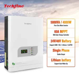 Techfine 24 V 48 V Solarwechselrichter 1 KVA 2 KVA 3 KVA 3,8 KVA 5 KVA Off-Grid-MPPT-Solarenergiewechselrichter 800 W 1,2 KW 2,4 KW 3 KW 4 KW