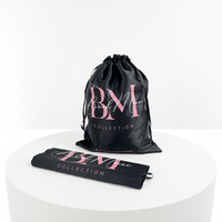Pochette en satin avec cordon de serrage, personnalisable avec logo, impression par transfert thermique, sac en soie pour perruques et extensions capillaires