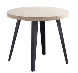 Muebles de comedor para el hogar, <span class=keywords><strong>mesa</strong></span> de comedor <span class=keywords><strong>extensible</strong></span> <span class=keywords><strong>redonda</strong></span> a ovalada de madera MDF nórdica moderna con patas de metal - Product Image 1