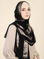 Voiles en mousseline mate de luxe personnalisés SWAN, hijabs dorés à estampage à chaud, foulards de marque, bandanas ethniques islamiques, hijabs musulmans