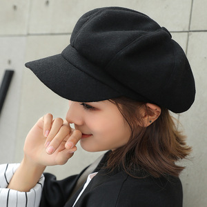 Autumn and <strong>Winter</strong> <strong>Ladies</strong> Solid Color Octagonal Newsboy <strong>Hat</strong> Men and Women Casual Wool <strong>Hat</strong> <strong>Winter</strong> Beret <strong>Ladies</strong> Painter <strong>Hat</strong> - Product Image 4
