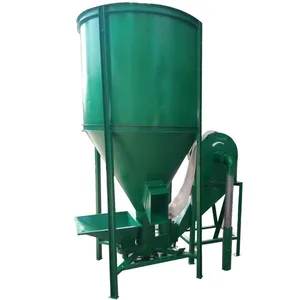 Poultry Equipment Vertical Chicken Pig Animal Feed Corn Grain Grinder Vertical Feed Mixer With Feeding System