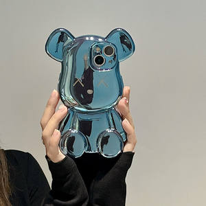 เคสโทรศัพท์ลายหมีน่ารัก 3 มิติ ชุบโครเมียม ดีไซน์สร้างสรรค์ ปี <span class=keywords><strong>2023</strong></span> สำหรับ <span class=keywords><strong>iPhone</strong></span> 15 <span class=keywords><strong>Pro</strong></span> Max <span class=keywords><strong>11</strong></span> 12 13 14 <span class=keywords><strong>Pro</strong></span> Max เคสโทรศัพท์ลายหมีเท่ๆ สไตล์ Bearbrick - Product Image 3