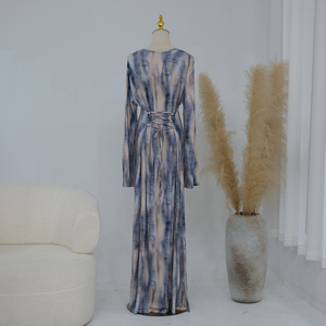 Vestido de chifón estampado de primavera para mujeres musulmanas de la marca Fashion <span class=keywords><strong>Ismail</strong></span>, de manga larga, talla grande, tipo abaya cerrada. - Product Image 3