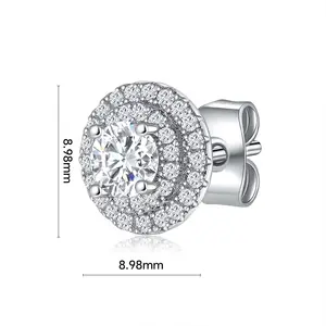 Women's Brilliant Zircon Stud Earrings Circular Cluster Flowers Platinum Plated Custom Mainly Made Brass Weddings Gifts Parties