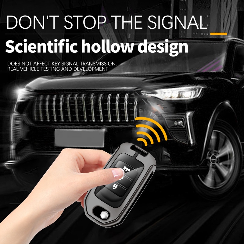 CM CMS50 Zinc Alloy Car Key Cover for Honda - Protective Key Fob Case Accessories