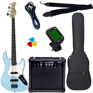 ขายตรงจากโรงงาน ชุดกีตาร์เบส 4 <span class=keywords><strong>สาย</strong></span> สำหรับผู้เริ่มต้น พร้อมลำโพง เครื่องตั้งสาย กระเป๋า และเคส - Product Image 1