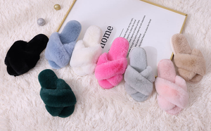 Chanclas cálidas mullidas de piel con punta abierta para mujer personalizadas, chanclas cálidas con banda cruzada, amortiguación de memoria, <span class=keywords><strong>calabaza</strong></span> para casa, zapatillas para - Product Image 6