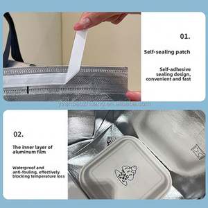 Bolsa Térmica Desechable de Papel de Aluminio Plateado, Portátil, Autosellable, para Vasos de Papel - Product Image 5