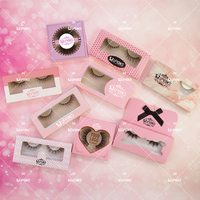 Boîte à cils vide en forme de cœur rose avec logo pour la Saint-Valentin, emballage personnalisé pour cils de 25 mm et 28 mm