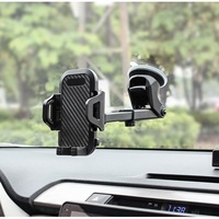 Support de téléphone universel 2-en-1 flexible pour pare-brise et tableau de bord de voiture, support rotatif à 360 degrés pour grille d'aération, pour téléphone portable sur bureau