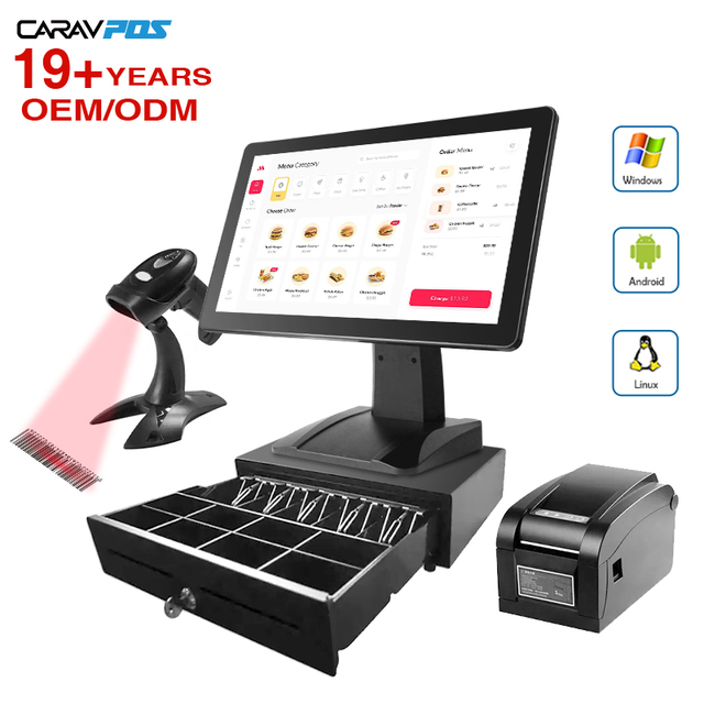 Wholesale Russian Hot Sale Touch Screen Pos Terminal Cash Register All in One Machine Pos Systems for Restaurant