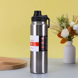 Custom Logo Stainless Steel Vacuum Insulated Water Bottle 600ml 800ml 1L Double Wall Leakproof Travel Flask - Product Image 4