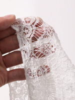 Jupe mini blanche en dentelle à volants superposés taille haute pour femme, coupe trapèze romantique pour soirée, style Y2K, vente en gros, personnalisable