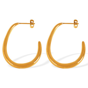 ต่างหูห่วงทรงเรขาคณิตชุบทองรูปตัว U เหล็กไทเทเนียมแฟชั่นเครื่องประดับปาร์ตี้ EH766 - Product Image 5