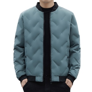 Giacca invernale da uomo <span class=keywords><strong>Bomber</strong></span> lungo Casual con chiusura a cerniera in Nylon e imbottitura in cotone per uso esterno - Product Image 2