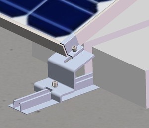 Système de montage solaire East West, support de panneau solaire portable en aluminium pour montage sur toit plat avec ballast - Product Image 3