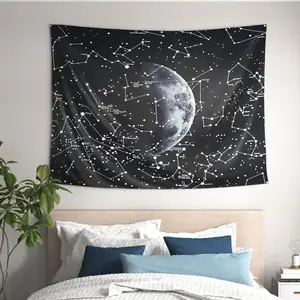 ليل السماء القمر نجمة نسيج المجرة الجميلة لامعة مضاءة الفضاء كوكبة مخصص الجدار شنقا