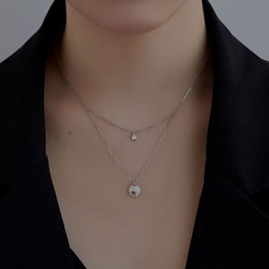 Collar Dylam de Diseño Simple con Colgante de Estrella de Doble Capa en Plata 925 y Cadena de Eslabones - Product Image 3