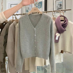 Cardigan Primaverile da <span class=keywords><strong>Donna</strong></span> con Scollo a V, Maniche Raglan, Vestibilità Ampia, 100% <span class=keywords><strong>Cotone</strong></span>, Antirughe, Stile Vintage - Product Image 3