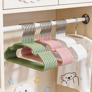 Childrens Clothes Hangers Non Marking Thickened Reinforced Rectangle Shape Hook Type For Babies Infants Home Use Velvet Fabric - Product Image 1