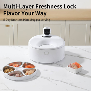 Alimentador de comida húmeda para mascotas personalizado inteligente de 5 comidas, cámara de Control por aplicación WIFI, dispensador de comida húmeda para gatos, Alimentador automático antiinterferencias para perros y gatos - Product Image 6