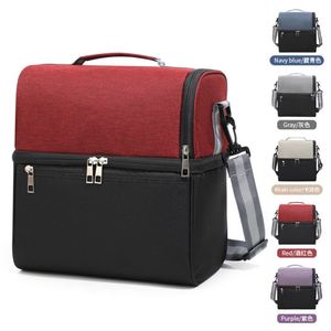 Double Compartments Cooler Insulation Lunch Bag with Shoulder Strap for Unisex - Product Image 1