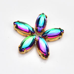 7*15mm <span class=keywords><strong>Marquise</strong></span> strass cheval oeil cristal forme coloré <span class=keywords><strong>verre</strong></span> pierres coudre sur griffe vêtements bricolage robes de mariée décor de fête - Product Image 5