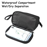 Trousse de Toilette de Voyage Portable Étanche Double Couche avec Double Fermeture Éclair et Sangle de Transport pour Hommes – Pochette de Rangement pour Articles de Rasage, Cosmétiques et Accessoires