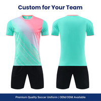 Conjunto de Camiseta y Pantalones Cortos de Fútbol Juvenil Personalizados, Sublimación en Malla de Poliéster con Logotipo, Camiseta de Fútbol OEM al por Mayor