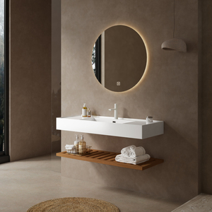 LeDe 48 In Bathroom Vanity <b>Wall</b> Mounted <b>Floating</b> White Rectangular Acrylic Basin Without Faucet - Product Image 1