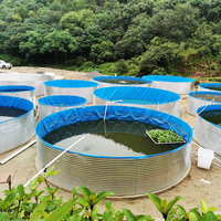 Bac de Pisciculture Circulaire de Haute Qualité 113t, Étang d'Aquaculture pour Élevage de Crevettes en Acier Galvanisé Haute Densité, Modèle Personnalisable