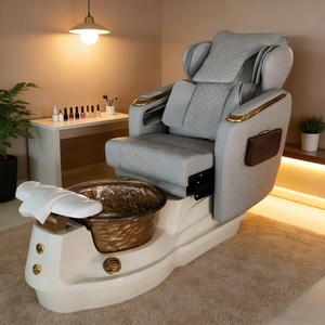 Sillón de Pedicura de Lujo con Asiento Reclinable, Bañera sin Tuberías, Luz LED, Calor y Masaje para Salón de Uñas - Product Image 3