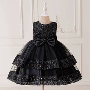 Robe de princesse à sequins pour enfant, robe de demoiselle d'honneur pour fille, tenue de spectacle, robe de soirée pour bébé, tenue de scène formelle pour tout-petit, vêtements de danse - Product Image 6